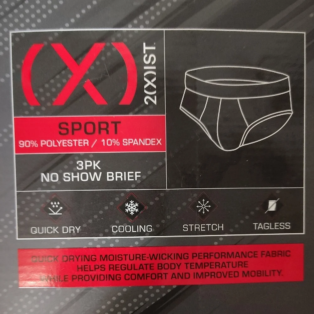 2xist Sport No Show Briefs 3-Pack - Navy Blue and Blue Size 28-30 - Picture 8 of 9